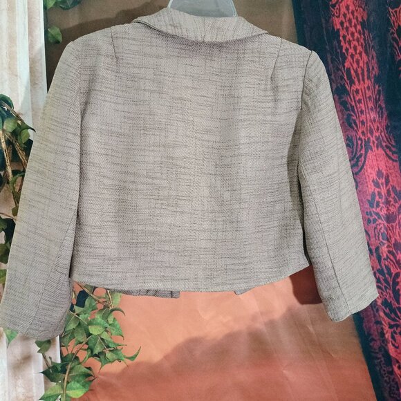 EUC: Vintage 1960s Two-Piece Dress & Jacket Set Sze 6-8 Beige Textured Weave 💛 - Picture 6 of 11